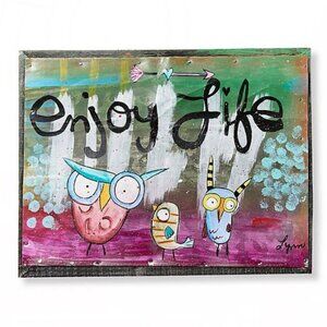 Enjoy Life Hand Painted Metal Wall Art